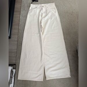 NWT Rag & Bone High-Rise Ultra Wide Pants in Cream